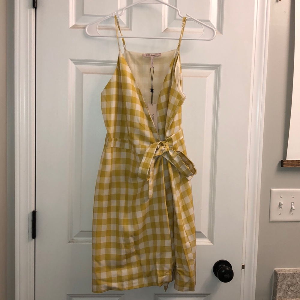 BCBG Mustard Yellow wrap Dress